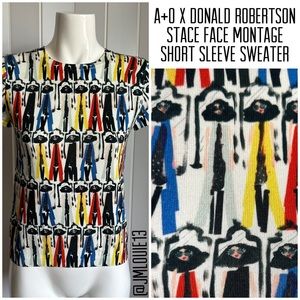 Alice + Olivia x Donald Robertson Stace Face Montage Sweater